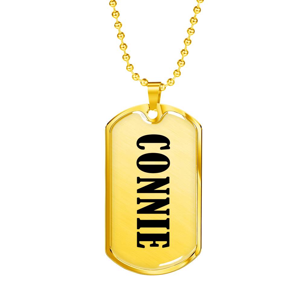 Connie v01 - 18k Gold Finished Luxury Dog Tag Necklace