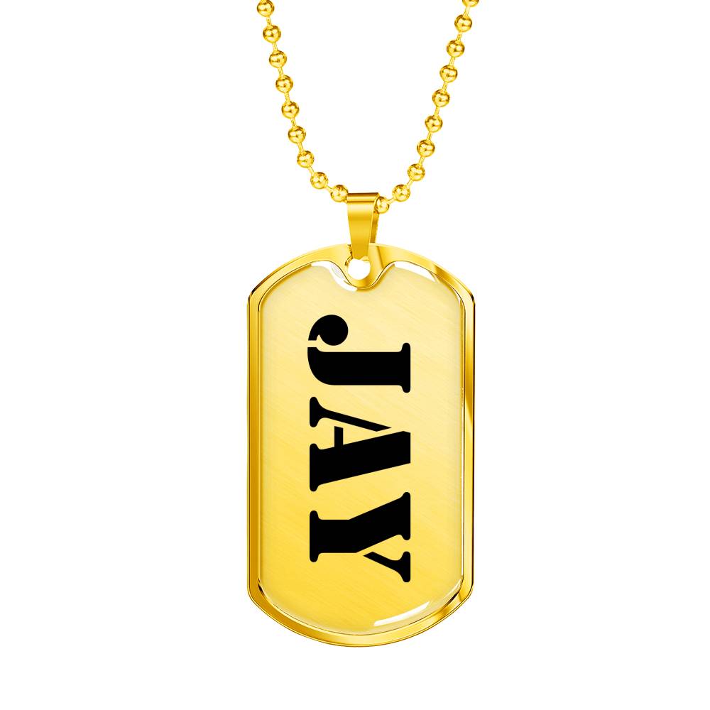 Jay - 18k Gold Finished Luxury Dog Tag Necklace