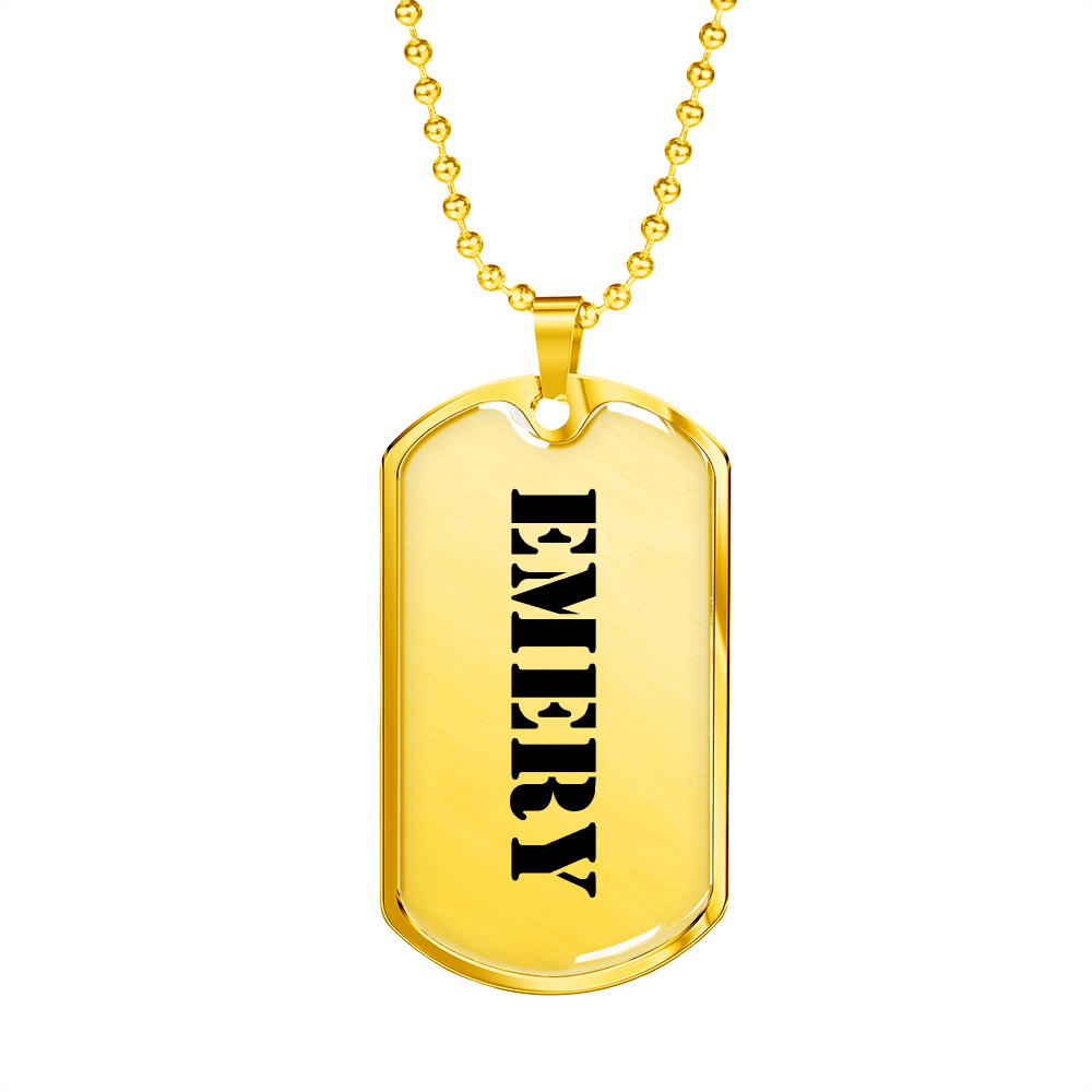 Emery - 18k Gold Finished Luxury Dog Tag Necklace