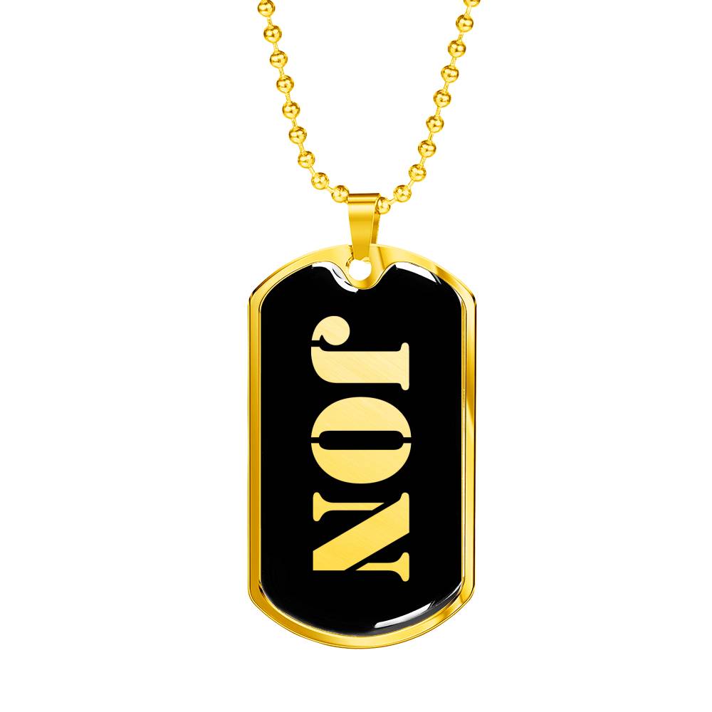 Jon v2 - 18k Gold Finished Luxury Dog Tag Necklace