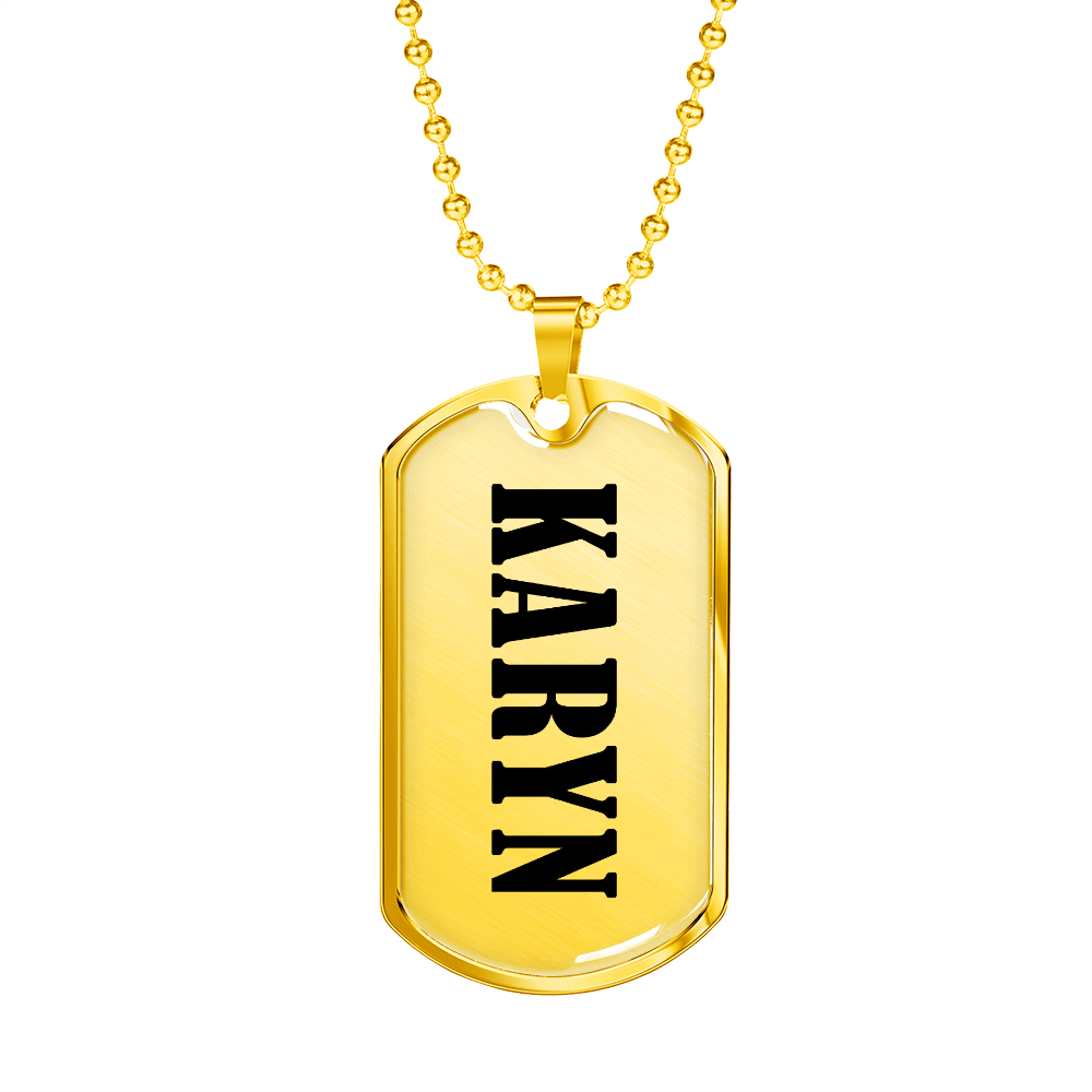 Karyn v01 - 18k Gold Finished Luxury Dog Tag Necklace
