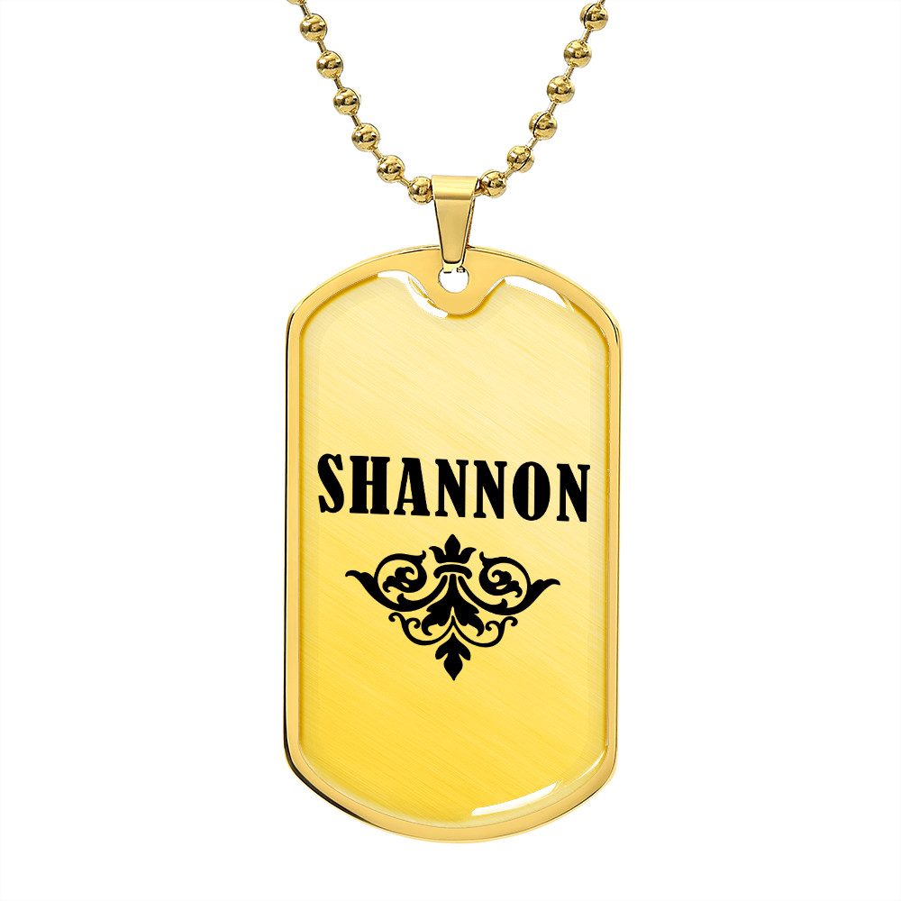 Shannon v01a - 18k Gold Finished Luxury Dog Tag Necklace