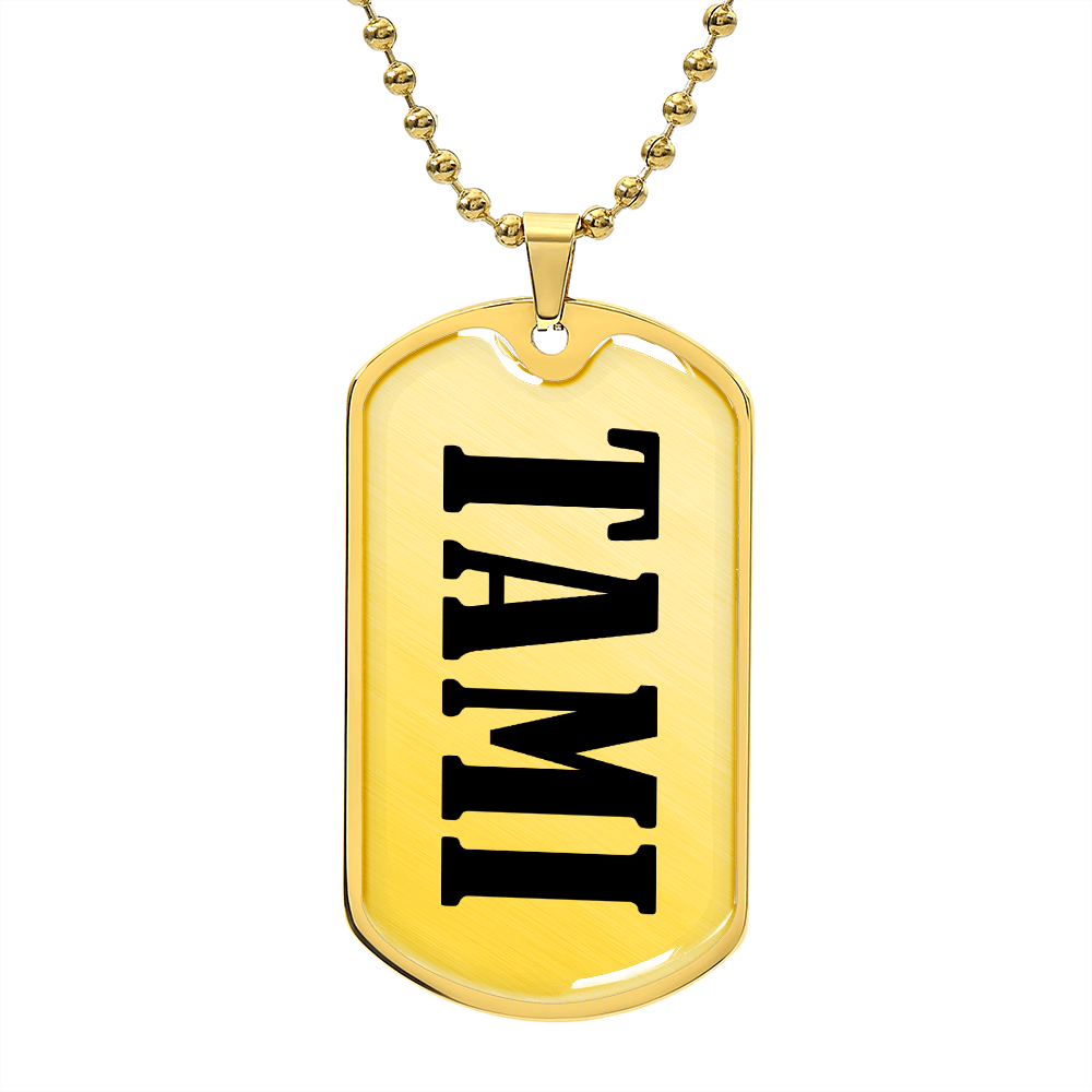 Tami v01 - 18k Gold Finished Luxury Dog Tag Necklace