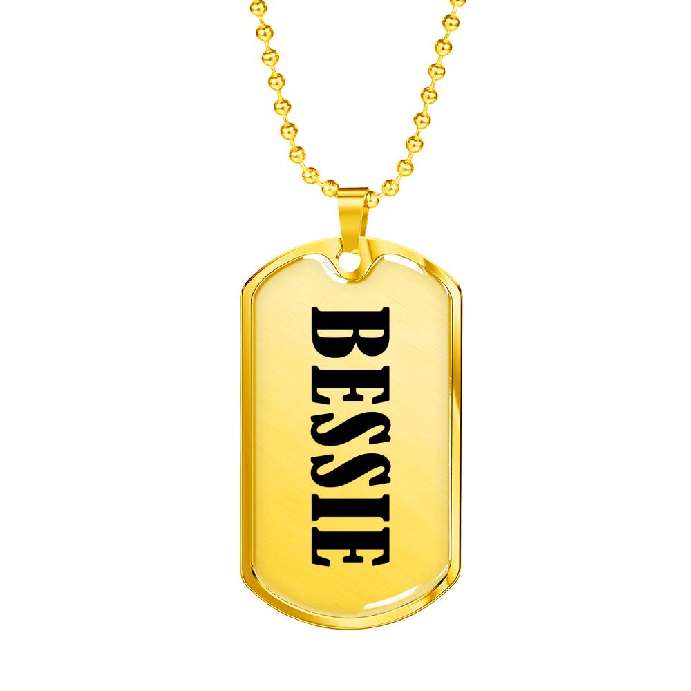 Bessie v01 - 18k Gold Finished Luxury Dog Tag Necklace