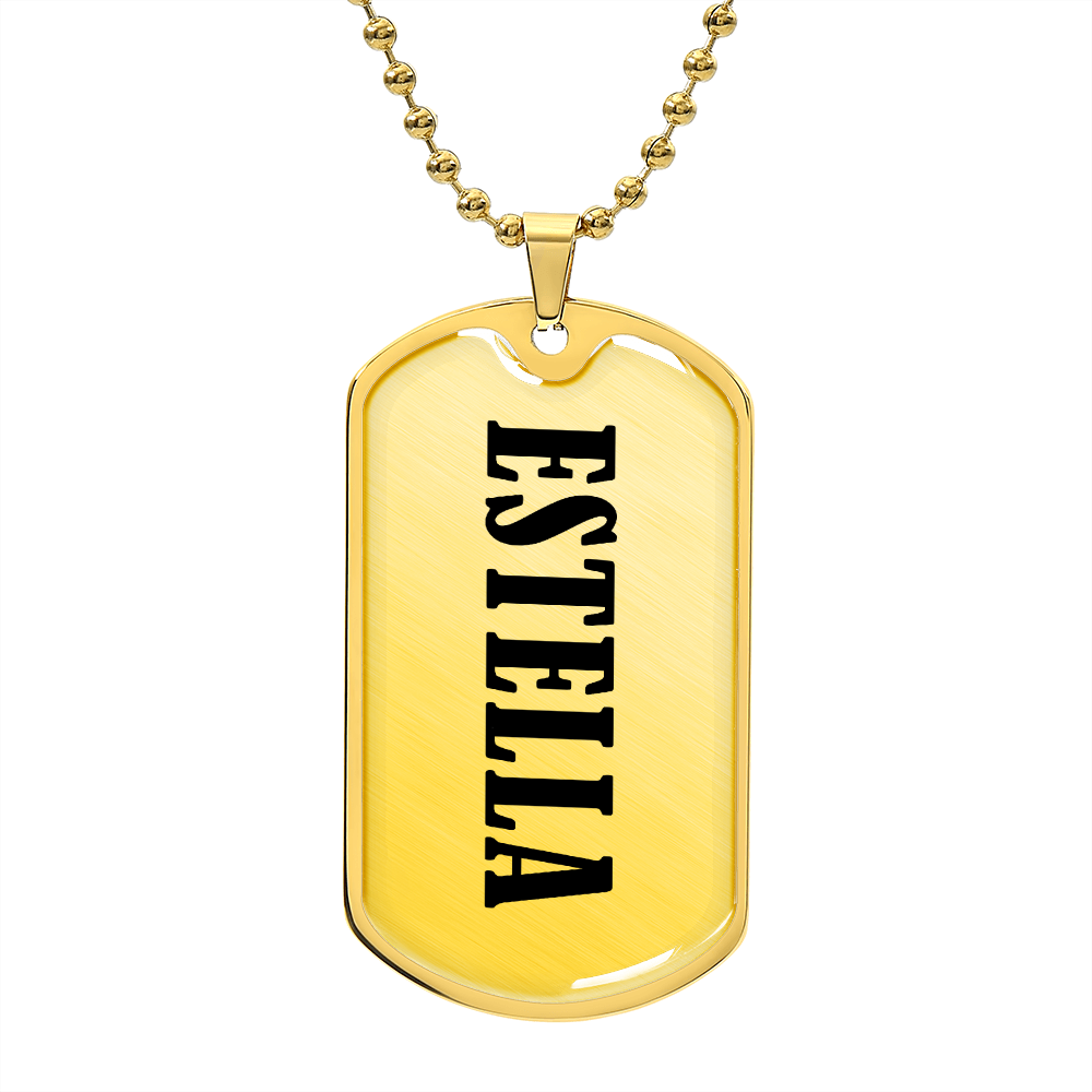 Estella v01 - 18k Gold Finished Luxury Dog Tag Necklace