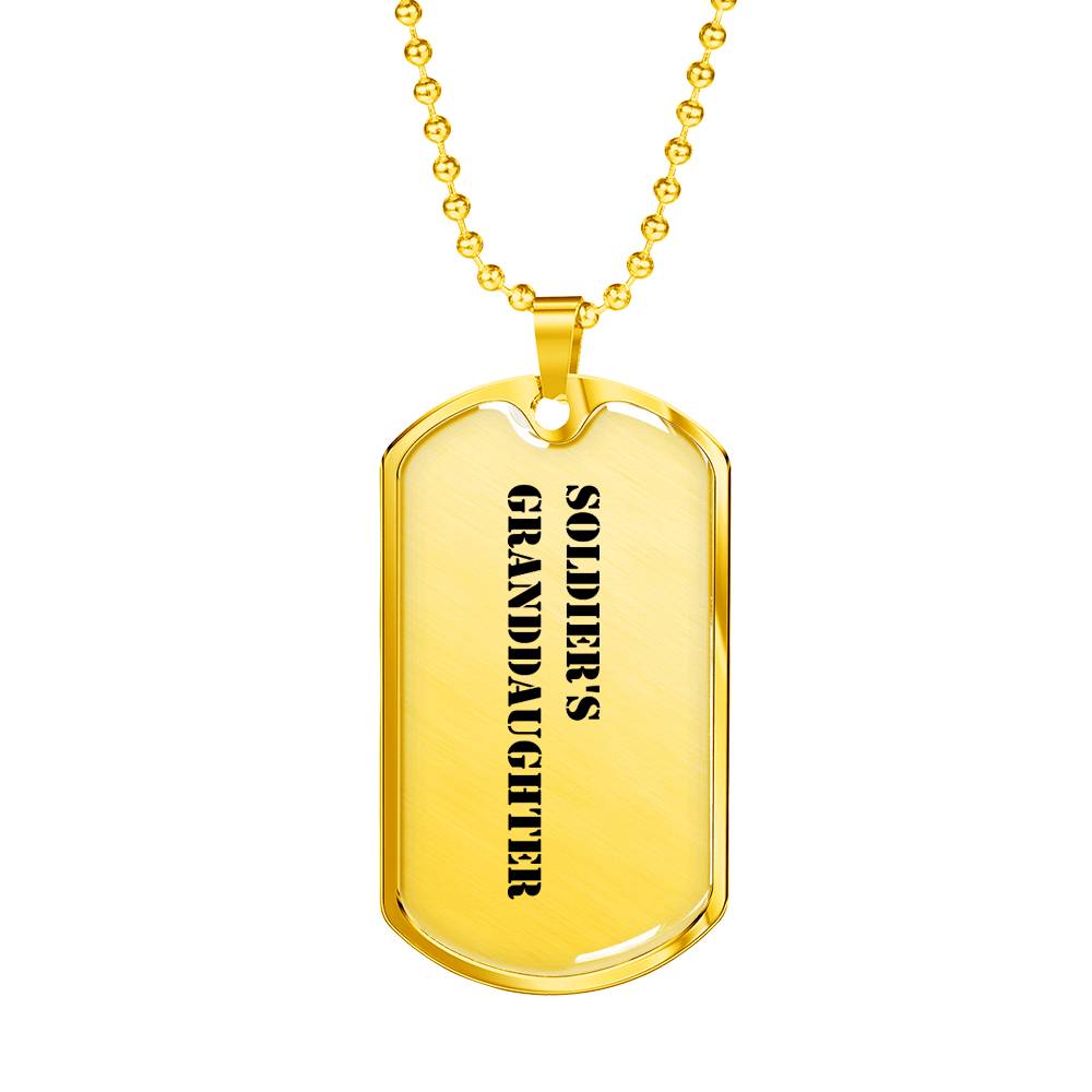 Soldier's Granddaughter - 18k Gold Finished Luxury Dog Tag Necklace