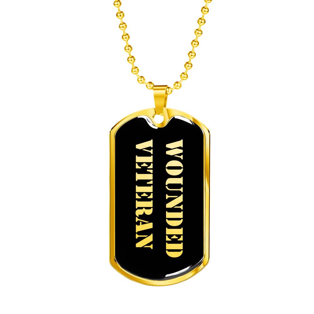 Wounded Veteran v2 - 18k Gold Finished Luxury Dog Tag Necklace