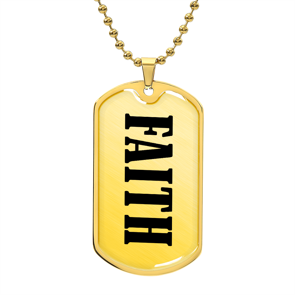 Faith v01 - 18k Gold Finished Luxury Dog Tag Necklace