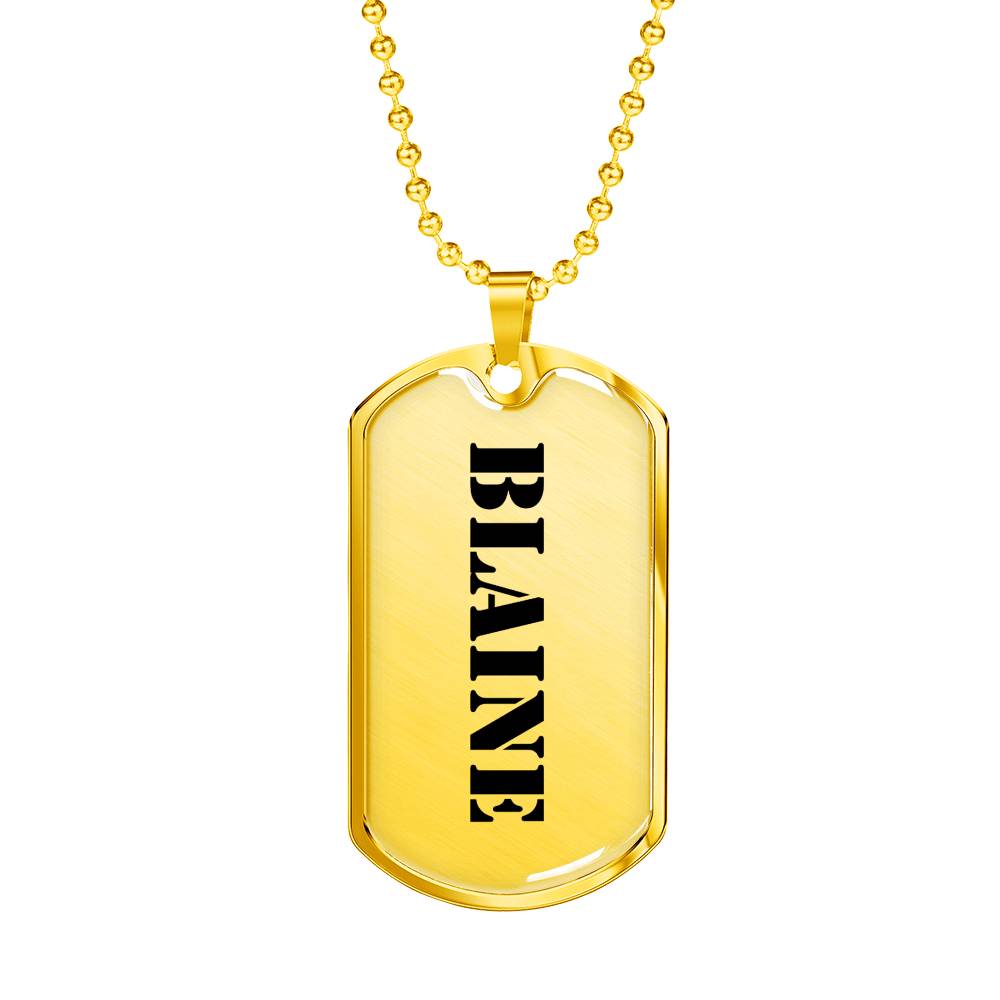 Blaine - 18k Gold Finished Luxury Dog Tag Necklace