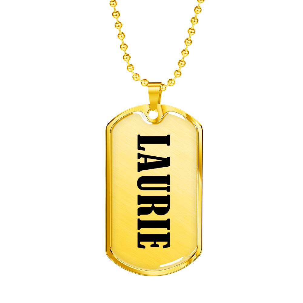 Laurie v01 - 18k Gold Finished Luxury Dog Tag Necklace
