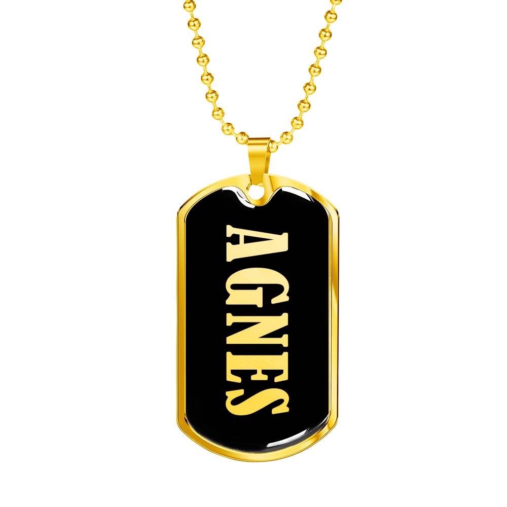 Agnes v02 - 18k Gold Finished Luxury Dog Tag Necklace