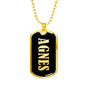Agnes v02 - 18k Gold Finished Luxury Dog Tag Necklace
