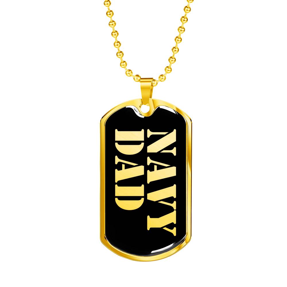 Navy Dad v2 - 18k Gold Finished Luxury Dog Tag Necklace