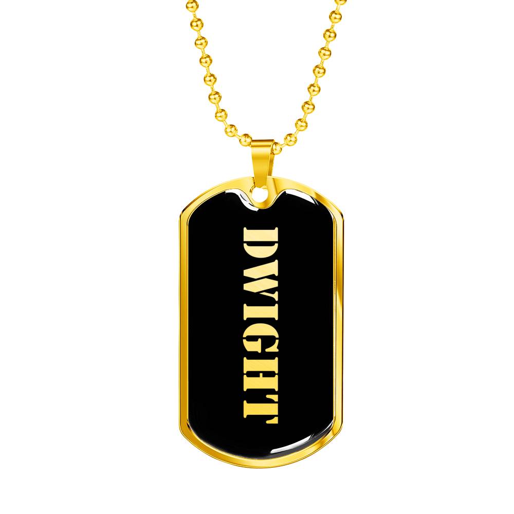 Dwight v2 - 18k Gold Finished Luxury Dog Tag Necklace