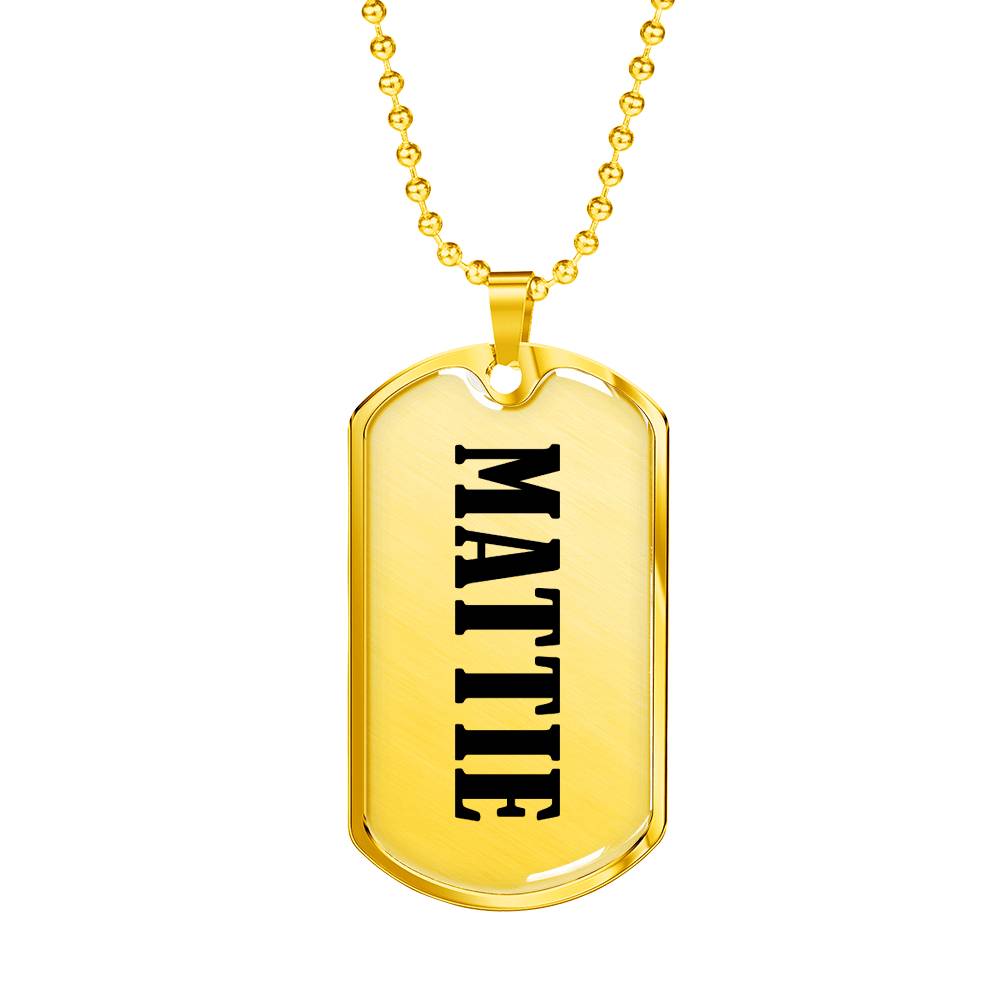 Mattie v01 - 18k Gold Finished Luxury Dog Tag Necklace