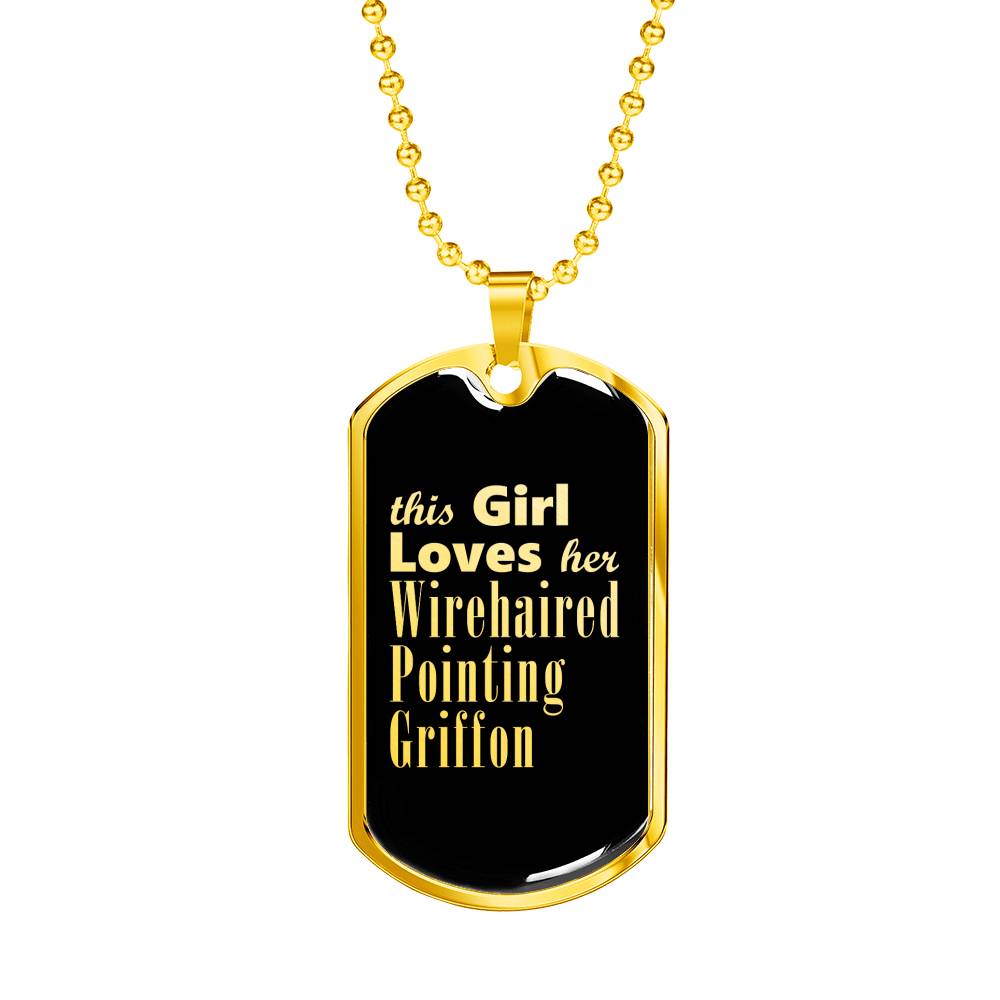 Wirehaired Pointing Griffon v2 - 18k Gold Finished Luxury Dog Tag Necklace