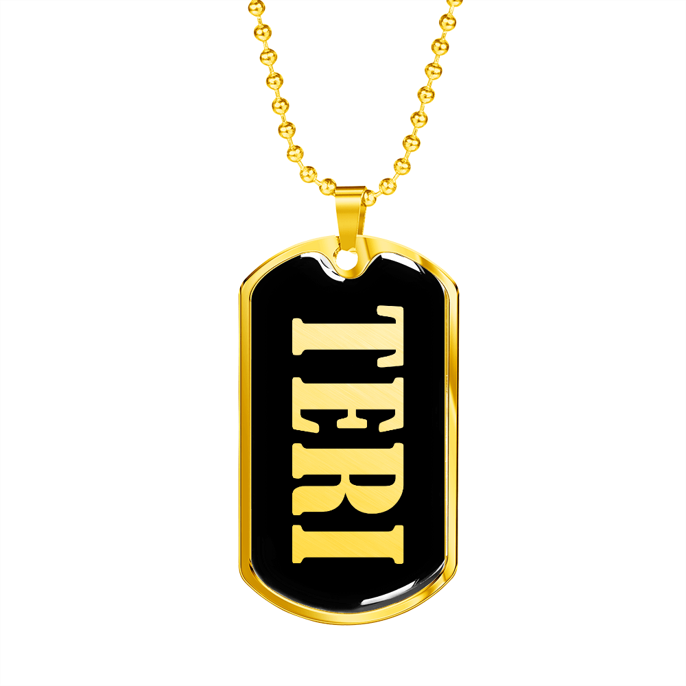 Teri v02 - 18k Gold Finished Luxury Dog Tag Necklace