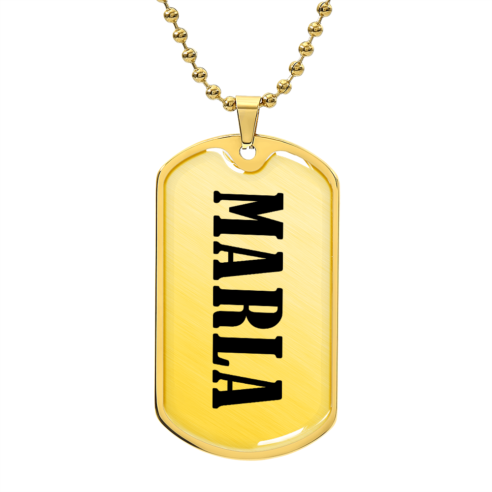 Marla v01 - 18k Gold Finished Luxury Dog Tag Necklace