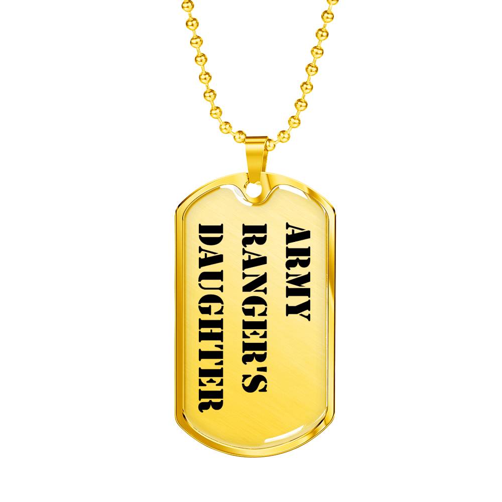 Army Ranger's Daughter - 18k Gold Finished Luxury Dog Tag Necklace