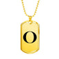 Initial O v1a - 18k Gold Finished Luxury Dog Tag Necklace