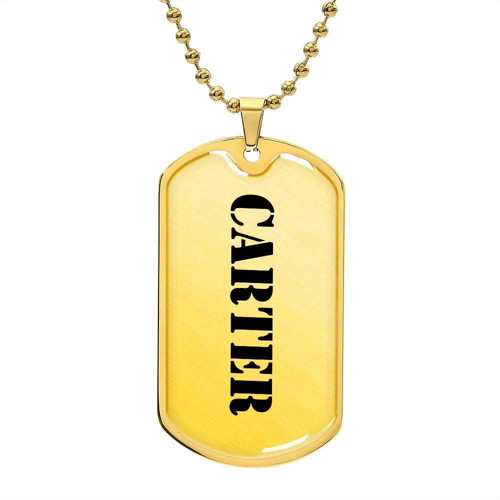 Carter - 18k Gold Finished Luxury Dog Tag Necklace