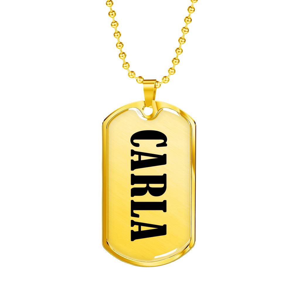 Carla v01 - 18k Gold Finished Luxury Dog Tag Necklace