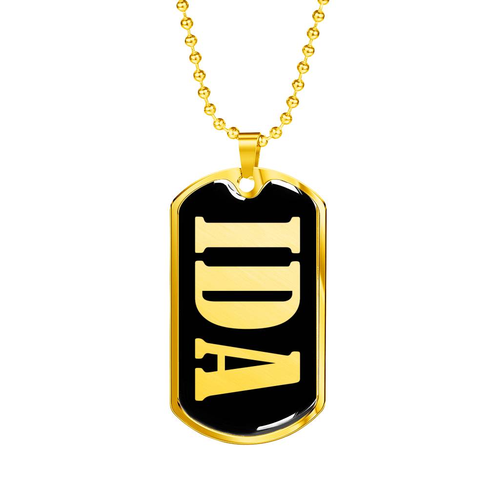 Ida v02 - 18k Gold Finished Luxury Dog Tag Necklace