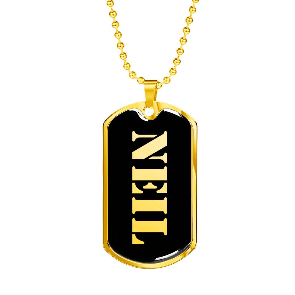Neil v2 - 18k Gold Finished Luxury Dog Tag Necklace