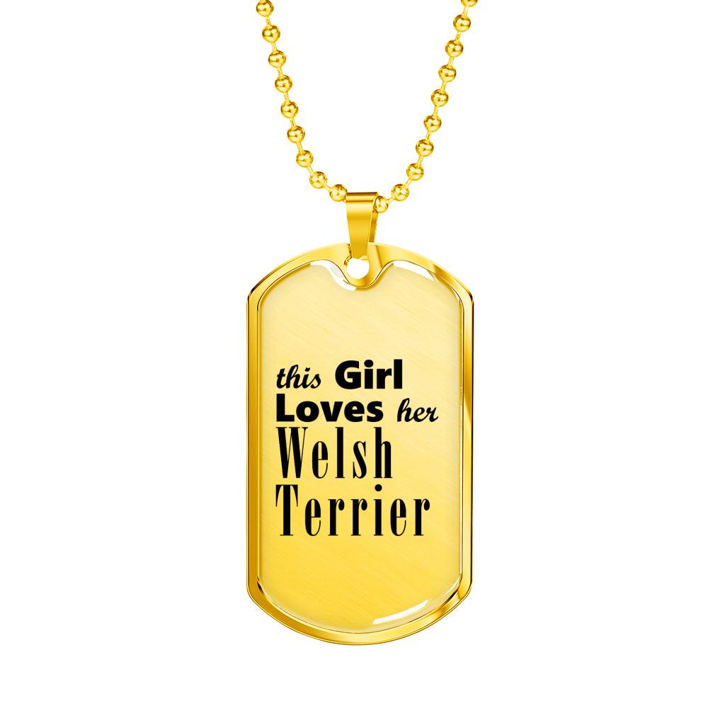 Welsh Terrier - 18k Gold Finished Luxury Dog Tag Necklace