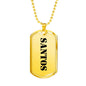 Santos - 18k Gold Finished Luxury Dog Tag Necklace