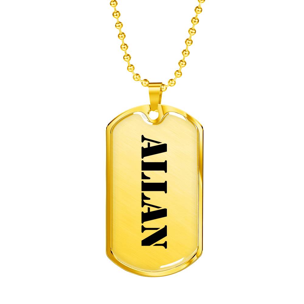 Allan - 18k Gold Finished Luxury Dog Tag Necklace