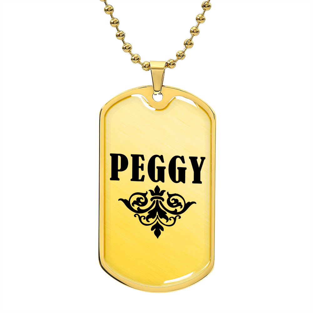 Peggy v01a - 18k Gold Finished Luxury Dog Tag Necklace