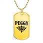 Peggy v01a - 18k Gold Finished Luxury Dog Tag Necklace
