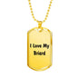 Love My Briard v4 - 18k Gold Finished Luxury Dog Tag Necklace