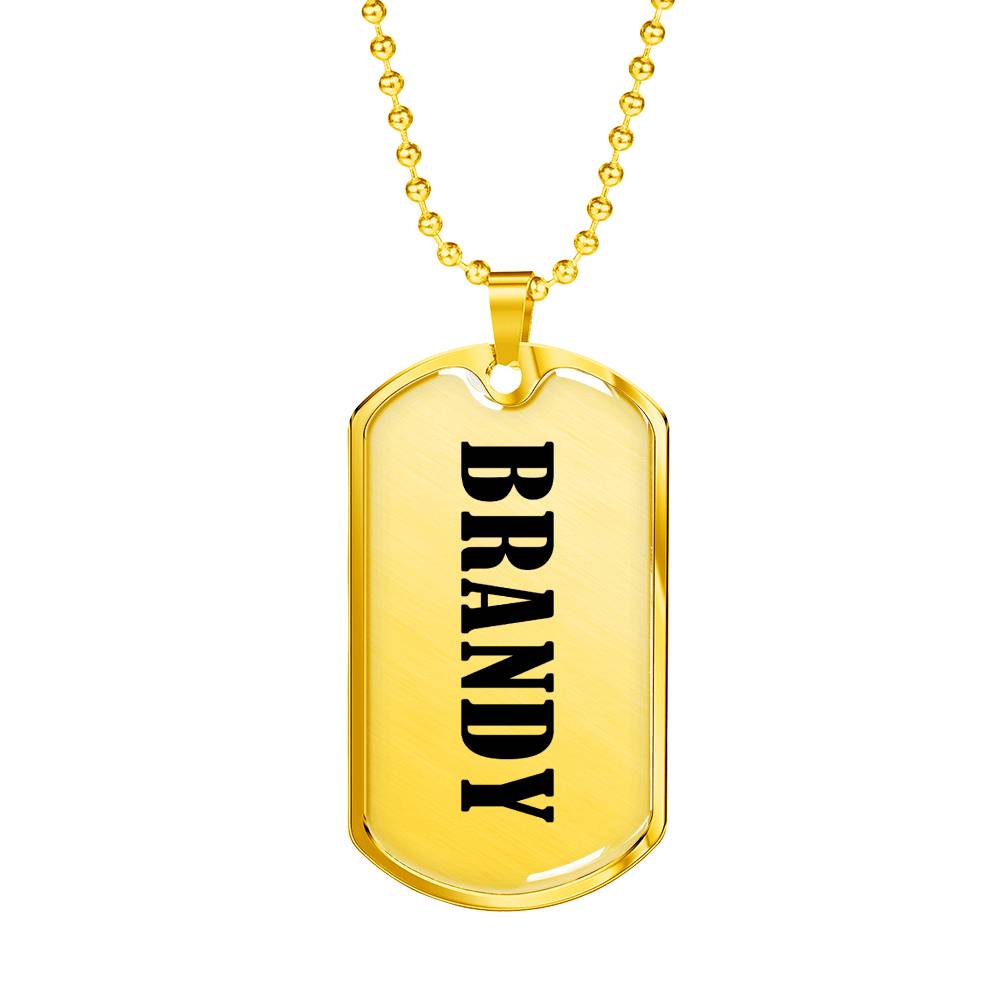 Brandy v01 - 18k Gold Finished Luxury Dog Tag Necklace