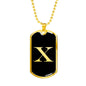 Initial X v2a - 18k Gold Finished Luxury Dog Tag Necklace