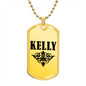 Kelly v01a - 18k Gold Finished Luxury Dog Tag Necklace