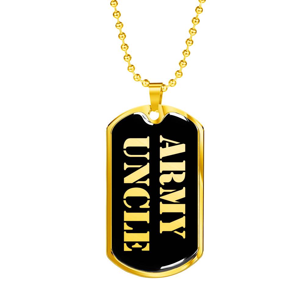Army Uncle v2 - 18k Gold Finished Luxury Dog Tag Necklace