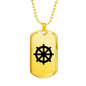 Dharma Wheel - 18k Gold Finished Luxury Dog Tag Necklace