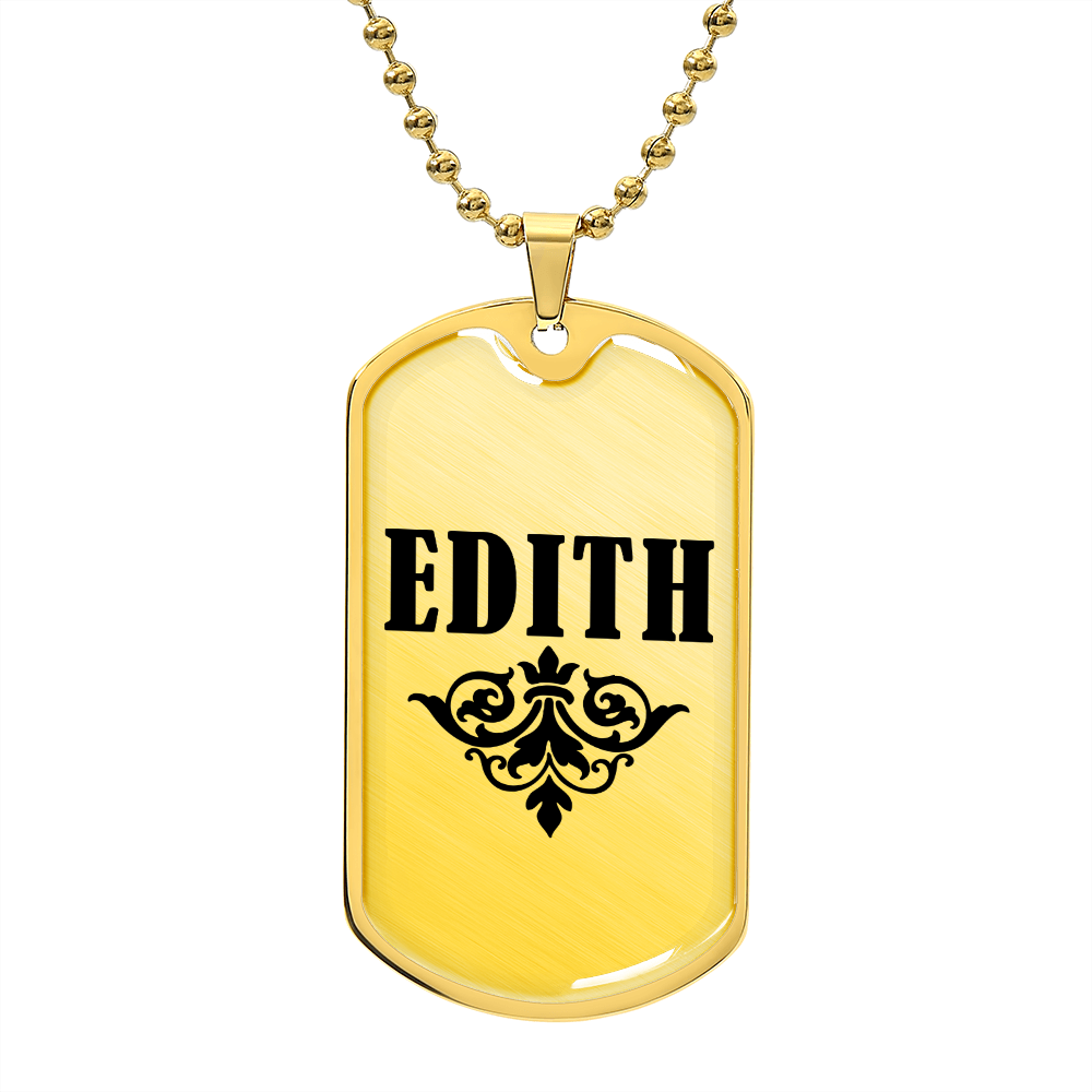 Edith v01a - 18k Gold Finished Luxury Dog Tag Necklace