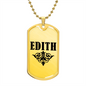 Edith v01a - 18k Gold Finished Luxury Dog Tag Necklace