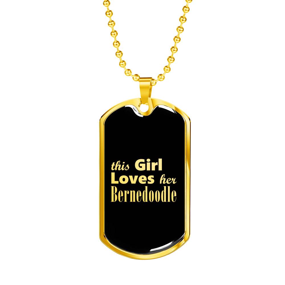 Bernedoodle v2 - 18k Gold Finished Luxury Dog Tag Necklace