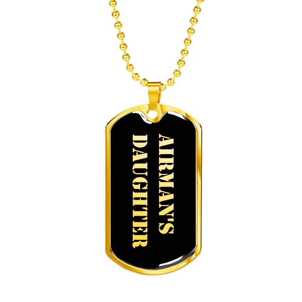 Airman's Daughter v2 - 18k Gold Finished Luxury Dog Tag Necklace