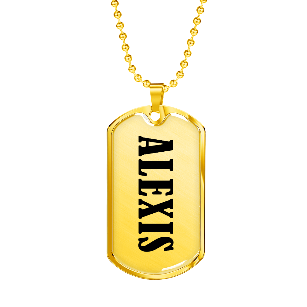 Alexis v01 - 18k Gold Finished Luxury Dog Tag Necklace