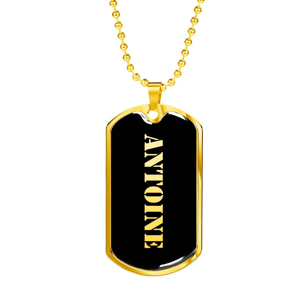 Antoine v2 - 18k Gold Finished Luxury Dog Tag Necklace