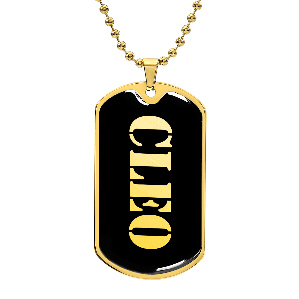 Cleo v2 - 18k Gold Finished Luxury Dog Tag Necklace