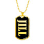 Jill v02 - 18k Gold Finished Luxury Dog Tag Necklace