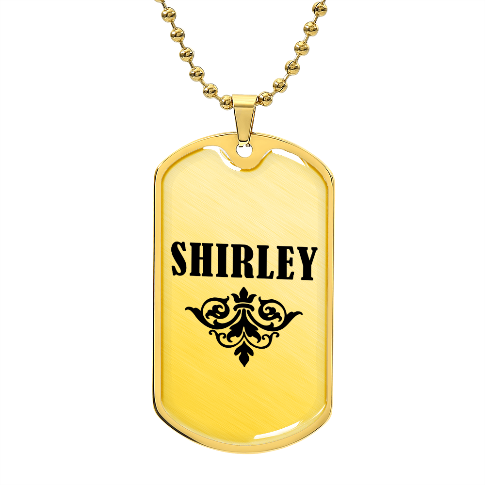 Shirley v01a - 18k Gold Finished Luxury Dog Tag Necklace