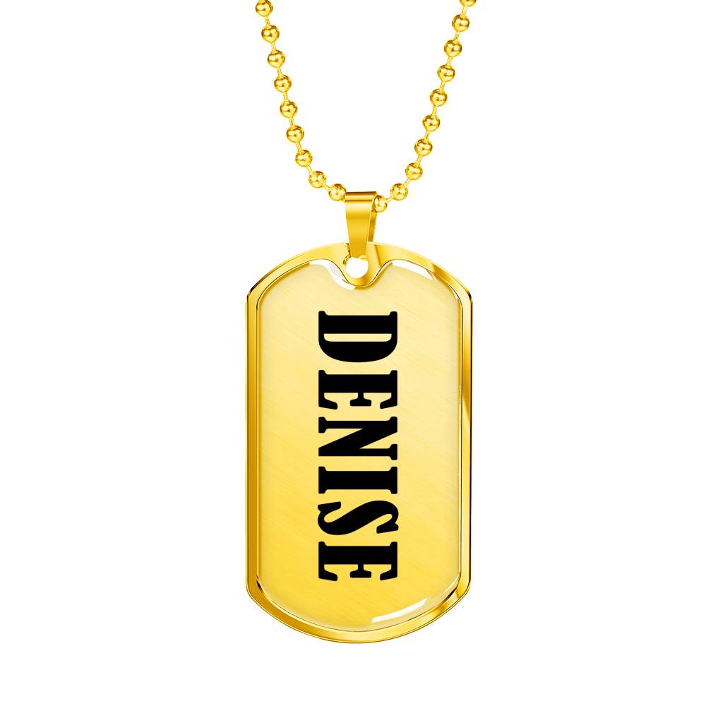 Denise v01 - 18k Gold Finished Luxury Dog Tag Necklace