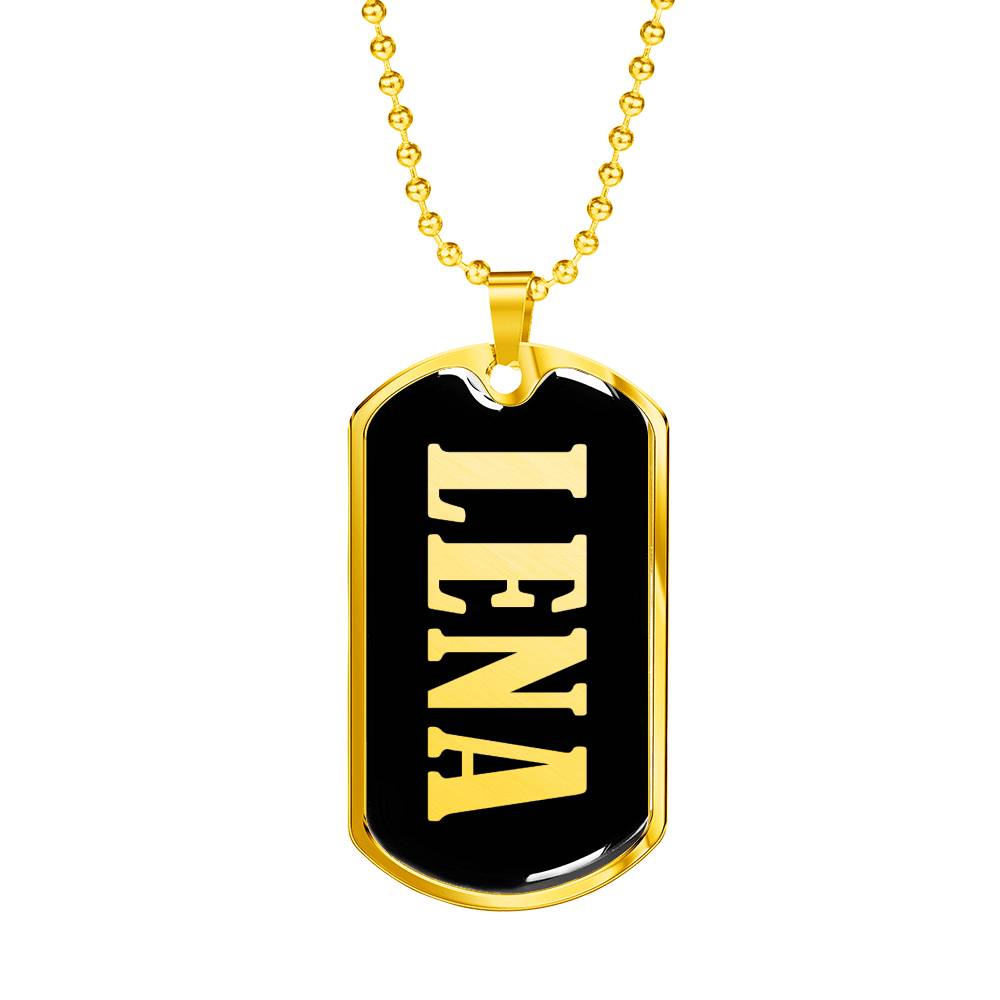 Lena v02 - 18k Gold Finished Luxury Dog Tag Necklace